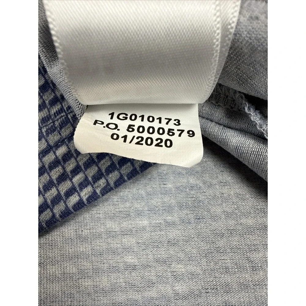 Jim Nantz Vineyard Vines Men M Blue Geometric Polo Short Sleeve Golf Preppy Peru